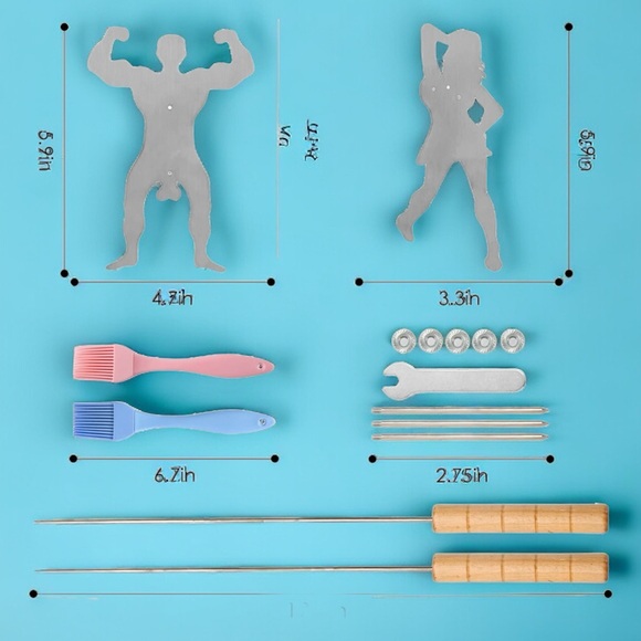 KOWSI Muscle Man and Sexy Women Grilling  Accessories - Picture 2 of 2